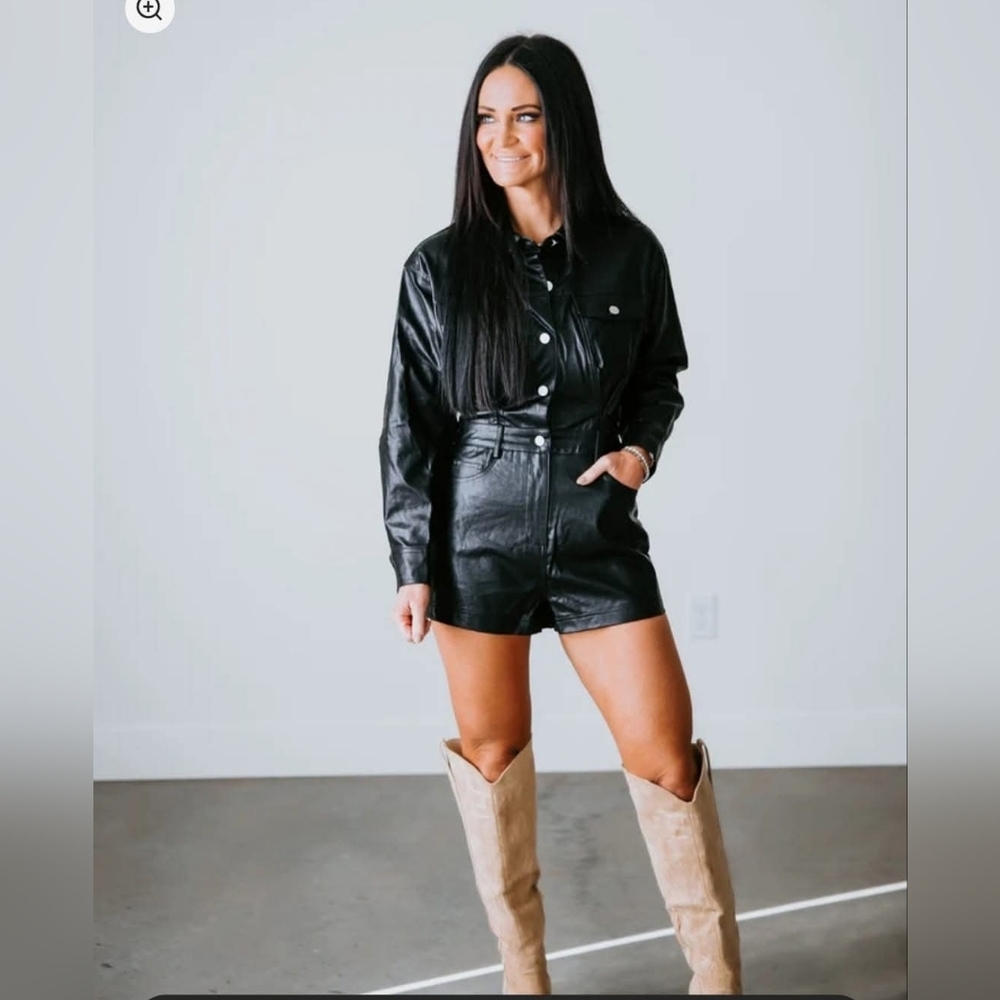 Faux Leather Romper